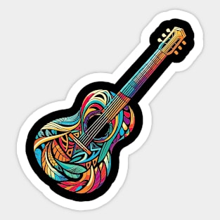 Colorful Guitar Sticker